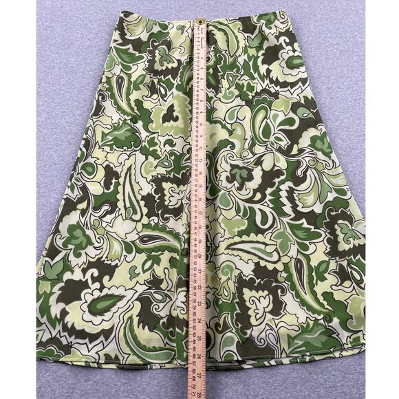 Y2K Paisley Fairy Grunge Midi Skirt Size S Green Boho Hippie Pull-On VTG Cottage - Picture 5 of 10
